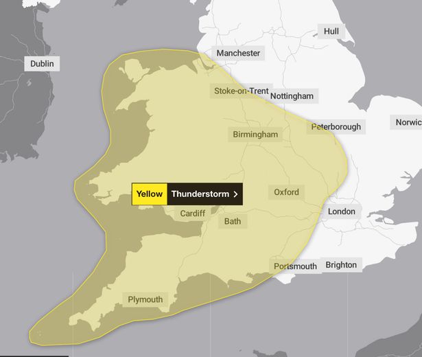 英国气象局发布雷暴警报，71个地区都可能